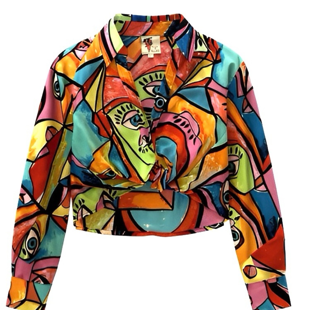 Live 4 Truth Multicolor Abstract Blouse,‎